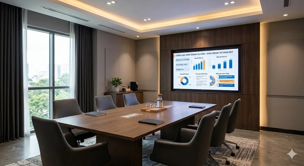 Màn hình led p2 trong hội trường trong nhà hiển thị văn bản sắc nét