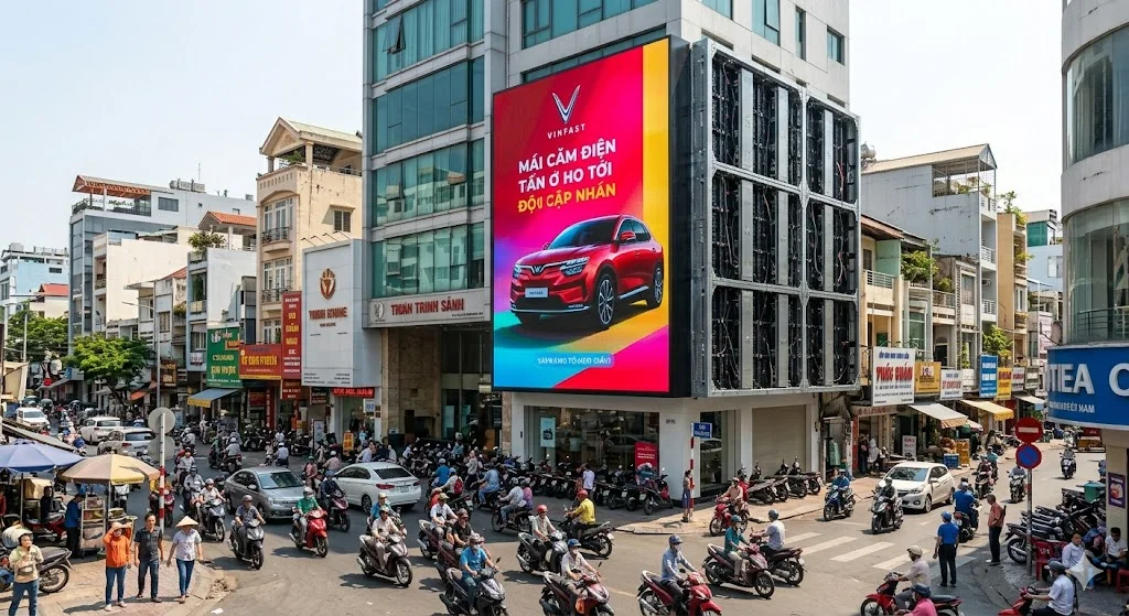 Màn hình LED P3.91 ngoài trời hiển thị rõ nét dưới ánh nắng mặt trời trực tiếp