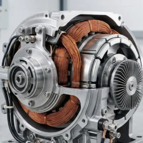 Động cơ không hộp số tiên tiến dùng cho thang máy gia đình nhà 4 tầng.