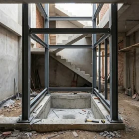 Kích thước hố pit chuẩn thi công thang máy gia đình nhà 3 tầng.