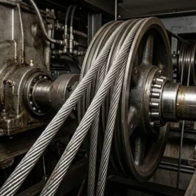 Cấu tạo máy kéo cáp tải an toàn của thang máy gia đình nhà 3 tầng.